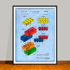 1961 Toy Building Blocks Colorized Patent Print - UNFRAMED