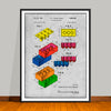 1961 Toy Building Blocks Colorized Patent Print - UNFRAMED