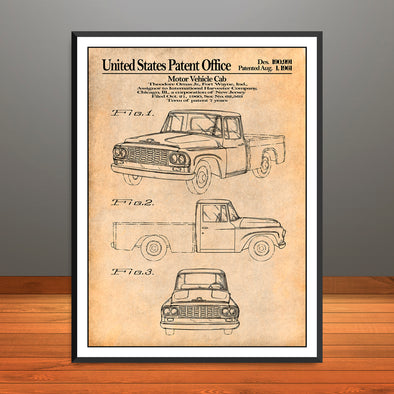 1961 to 1968 International C Series Patent Print - Unframed