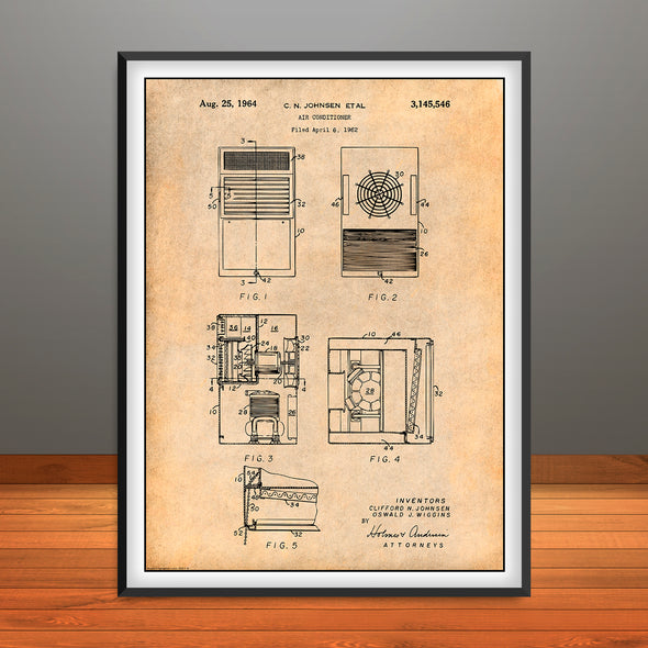1962 Trane Air Conditioner Patent Print - Unframed
