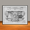 1962 Porsche Air cooled Engine Patent Print - Unframed