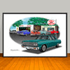 1964 Chevelle Malibu SS Speed Shop Muscle Car Art Print - 13" X 19" UNFRAMED
