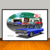 1964 Chevelle Malibu SS Speed Shop Muscle Car Art Print - 13" X 19" UNFRAMED