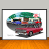 1964 Chevelle Malibu SS Speed Shop Muscle Car Art Print - 13" X 19" UNFRAMED