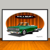 1964 Chevelle Malibu SS Convertible Muscle Car Art Print - 13" X 19" UNFRAMED