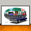 1964 Chevelle Malibu SS Speed Shop Muscle Car Art Print - 13" X 19" UNFRAMED
