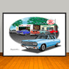 1964 Chevelle Malibu SS Speed Shop Muscle Car Art Print - 13" X 19" UNFRAMED