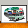 1964 Chevelle Malibu SS Speed Shop Muscle Car Art Print - 13" X 19" UNFRAMED