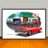 1964 Chevelle Malibu SS Speed Shop Muscle Car Art Print - 13" X 19" UNFRAMED