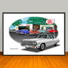 1964 Chevelle Malibu SS Speed Shop Muscle Car Art Print - 13" X 19" UNFRAMED