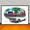 1964 Chevelle Malibu SS Speed Shop Muscle Car Art Print - 13" X 19" UNFRAMED