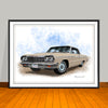 1964 Chevrolet Impala Car Art Print - 18" X 24" UNFRAMED
