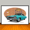 1964 Chevrolet Impala Brick Wall Car Art Print - 13" X 19" UNFRAMED