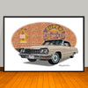 1964 Chevrolet Impala Brick Wall Car Art Print - 13" X 19" UNFRAMED