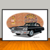 1964 Chevrolet Impala Brick Wall Car Art Print - 13" X 19" UNFRAMED