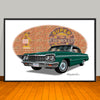 1964 Chevrolet Impala Brick Wall Car Art Print - 13" X 19" UNFRAMED