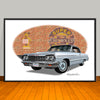 1964 Chevrolet Impala Brick Wall Car Art Print - 13" X 19" UNFRAMED