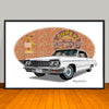 1964 Chevrolet Impala Brick Wall Car Art Print - 13" X 19" UNFRAMED