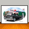 1964 Chevrolet Impala Garage Car Art Print - 13" X 19" UNFRAMED