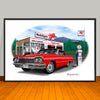 1964 Chevrolet Impala Garage Car Art Print - 13" X 19" UNFRAMED