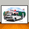 1964 Chevrolet Impala Garage Car Art Print - 13" X 19" UNFRAMED