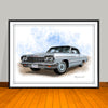 1964 Chevrolet Impala Car Art Print - 18" X 24" UNFRAMED