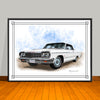1964 Chevrolet Impala Car Art Print - 18" X 24" UNFRAMED