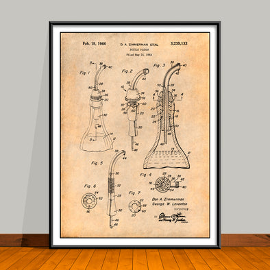 1964 Bottle Pourer Patent Print - Unframed