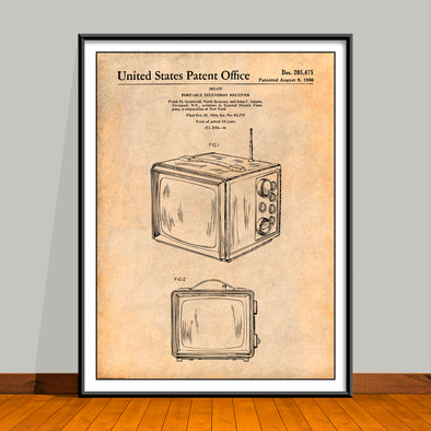 1964 Portable Television Receiver Patent Print - Unframed