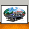 1965 Chevelle Malibu SS Diner Muscle Car Art Print - 13" X 19" UNFRAMED