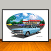 1965 Chevelle Malibu SS Diner Muscle Car Art Print - 13" X 19" UNFRAMED