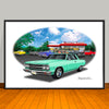 1965 Chevelle Malibu SS Diner Muscle Car Art Print - 13" X 19" UNFRAMED