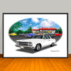1965 Chevelle Malibu SS Diner Muscle Car Art Print - 13" X 19" UNFRAMED