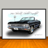 1966 Chevelle SS Convertible Muscle Car Art Print - 13" X 19" UNFRAMED