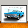 1966 Chevelle SS Convertible Muscle Car Art Print - 13" X 19" UNFRAMED