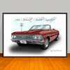 1966 Chevelle SS Convertible Muscle Car Art Print - 13" X 19" UNFRAMED