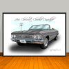 1966 Chevelle SS Convertible Muscle Car Art Print - 13" X 19" UNFRAMED