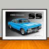 1966 Chevrolet Chevelle SS Hardtop Muscle Car Art Print - 13" X 19" UNFRAMED