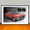 1966 Chevrolet Chevelle SS Hardtop Muscle Car Art Print - 13" X 19" UNFRAMED