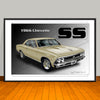 1966 Chevrolet Chevelle SS Hardtop Muscle Car Art Print - 13" X 19" UNFRAMED