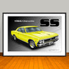 1966 Chevrolet Chevelle SS Hardtop Muscle Car Art Print - 13" X 19" UNFRAMED