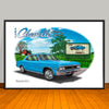 1966 Chevelle SS Muscle Car Art Print - 13" X 19" UNFRAMED