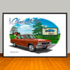 1966 Chevelle SS Muscle Car Art Print - 13" X 19" UNFRAMED
