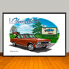 1966 Chevelle SS Vinyl Top Muscle Car Art Print - 13" X 19" UNFRAMED
