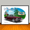 1966 Chevelle SS Vinyl Top Muscle Car Art Print - 13" X 19" UNFRAMED