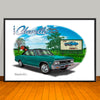 1966 Chevelle SS Vinyl Top Muscle Car Art Print - 13" X 19" UNFRAMED