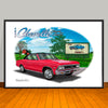 1966 Chevelle SS Vinyl Top Muscle Car Art Print - 13" X 19" UNFRAMED