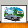 1966 Chevelle SS Muscle Car Art Print - 13" X 19" UNFRAMED