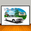 1966 Chevelle SS Vinyl Top Muscle Car Art Print - 13" X 19" UNFRAMED