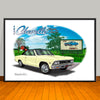 1966 Chevelle SS Vinyl Top Muscle Car Art Print - 13" X 19" UNFRAMED